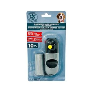 Greenbrier Kennel Club Dog Waste Bags Dispenser With Flashlight + 10PC Bag Roll